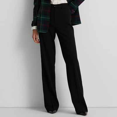 Lauren Ralph Lauren Wool Crepe Belted Wide-leg Pant In Polo Black | ModeSens