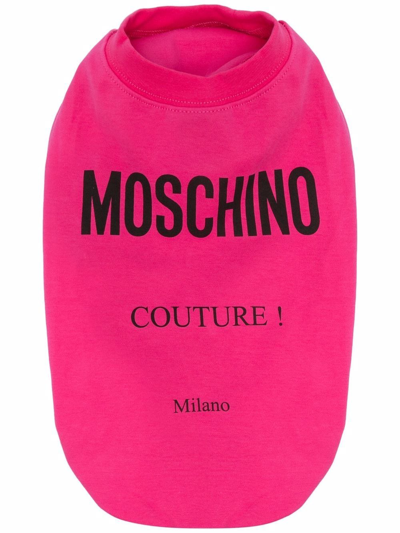 Shop Moschino Logo-print Pet Sweater Vest In Pink