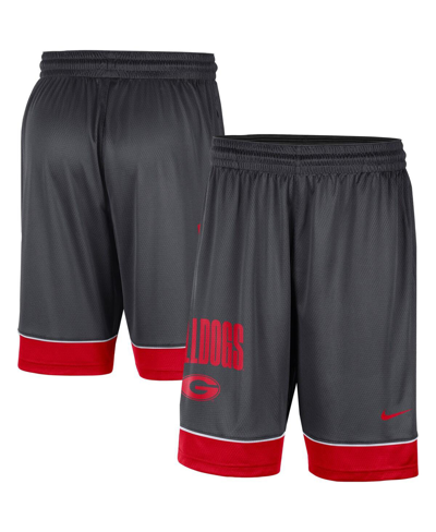 Shop Nike Men's Charcoal And Red Georgia Bulldogs Fast Break Performance Shorts In Charcoal/red