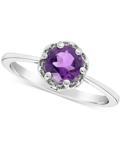 Macy's Rhodolite Garnet Six Prong Ring (1 Ct. T.w.) In Sterling Silver (also In Citrine, Blue Topaz, Perido In Amethyst