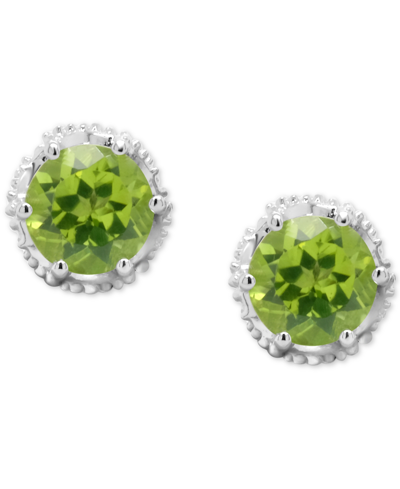 Macy's Rhodolite Garnet Stud Earrings (2 Ct. T.w.) In Sterling Silver (also In Amethyst, White Topaz, Citri In Peridot