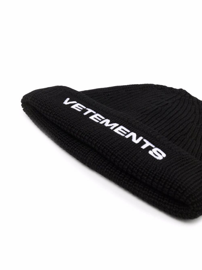 Shop Vetements Men's Black Wool Hat
