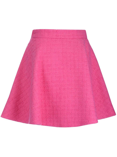 Shop Valentino Women's Pink Wool Skirt