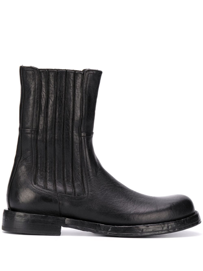 Shop Dolce E Gabbana Men's Black Leather Ankle Boots