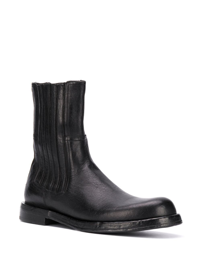 Shop Dolce E Gabbana Men's Black Leather Ankle Boots