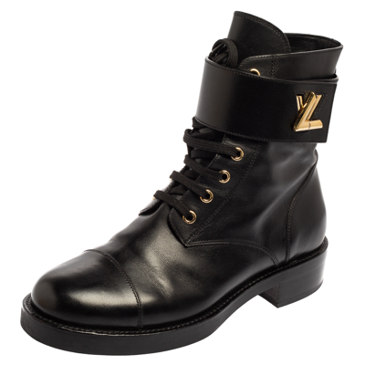 Louis Vuitton Black Combat Boots 40