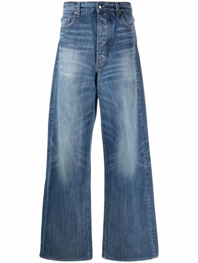 Shop Amiri Wide-leg Denim Jeans In Blue