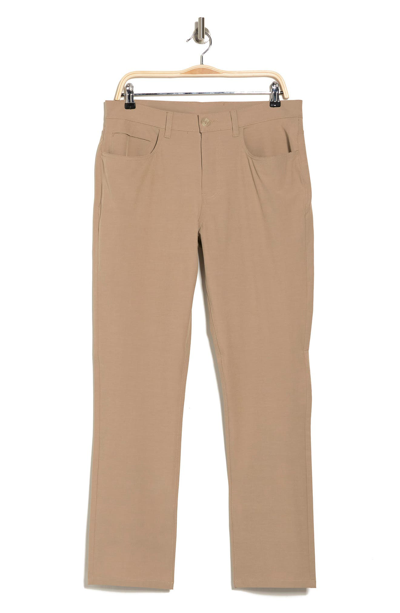 Shop Callaway Golf 5-pocket Texture Straight Leg Pants In Khaki Heather