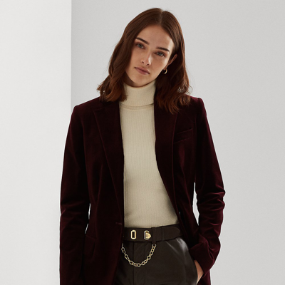 Lauren Ralph Lauren Stretch Velvet Blazer In Pinot Noir | ModeSens