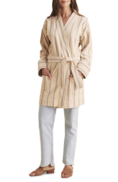 Shop Faherty Brand Palm Springs Linen Blend Robe Jacket In Cayucos Stripe
