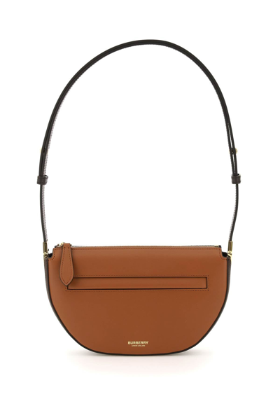Shop Burberry Mini Olympia Shoulder Bag In Brown