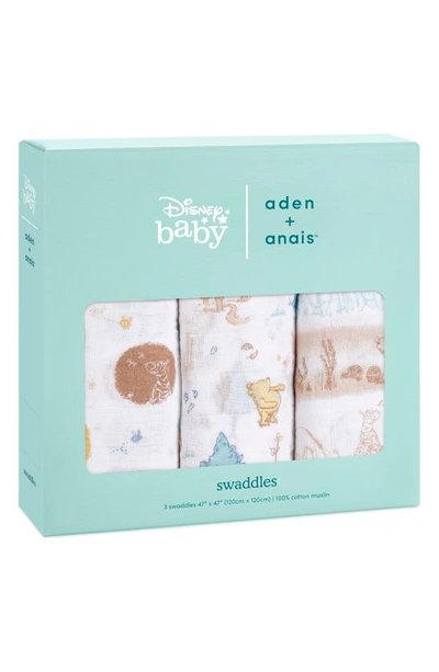 Shop Aden + Anais 3-pack Classic Swaddling Cloths In Winnie In The Woods
