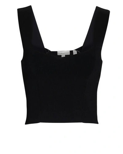 Shop A.l.c Jordana Sweetheart Knit Crop Top In Black