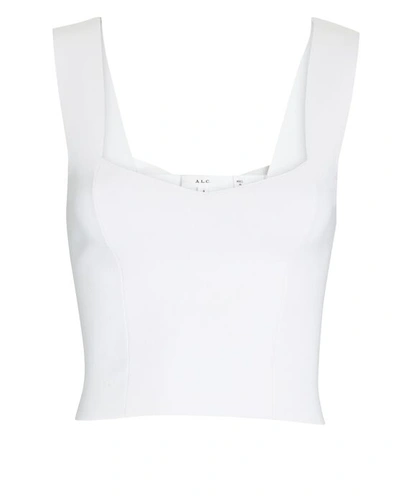 Shop A.l.c Jordana Sweetheart Knit Crop Top In White