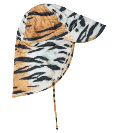 Shop Molo Baby Nando Tiger-print Sun Hat In Tiger Stripes