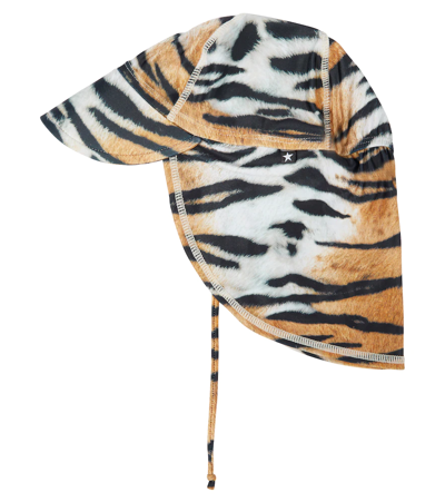 Shop Molo Baby Nando Tiger-print Sun Hat In Tiger Stripes