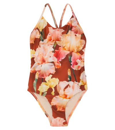 Shop Molo Nanna Floral Swimsuit In Iris