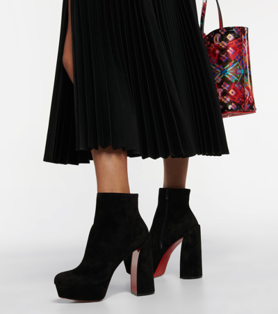 Shop Christian Louboutin Movida 130 Suede Ankle Boots In Black