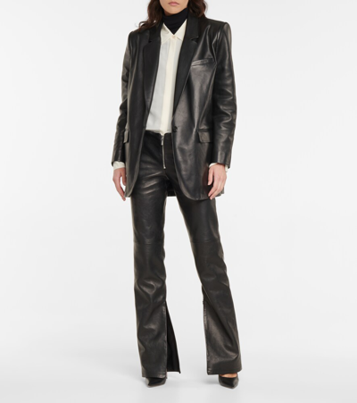 皮革西装式外套