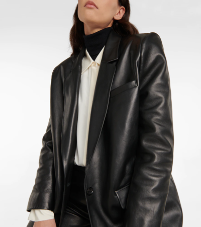 Shop Magda Butrym Leather Blazer In Black