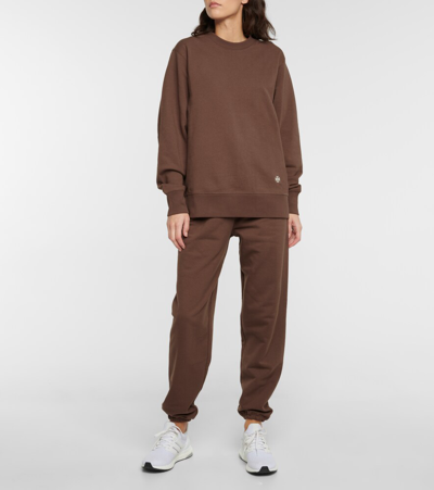 Tory Sport Cotton-jersey Track Pants In Brown Oak