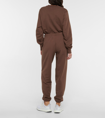Tory Sport Cotton-jersey Track Pants In Brown Oak