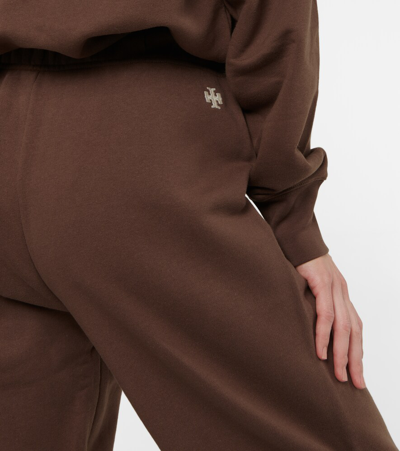 Tory Sport Cotton-jersey Track Pants In Brown Oak