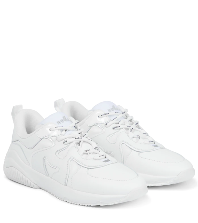 Shop Hogan H597 Leather Sneakers In Bianco