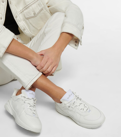 Shop Hogan H597 Leather Sneakers In Bianco