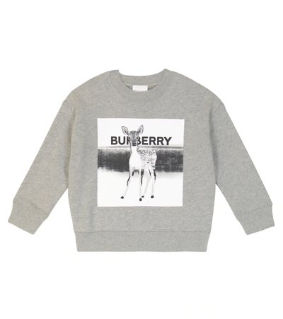 Shop Burberry Printed Cotton Sweatshirt In Grey Melange
