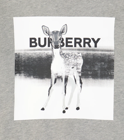 Shop Burberry Printed Cotton Sweatshirt In Grey Melange