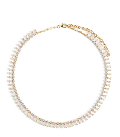 Shop Anita Ko Yellow Gold And Pear Diamond Shaker Necklace In White