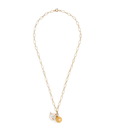 Shop Alighieri Gold-plated And Pearl Moon Fever Necklace
