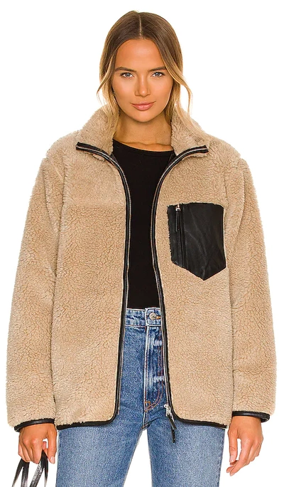 Shop Anine Bing Ryder Faux Fur Jacket In Camel