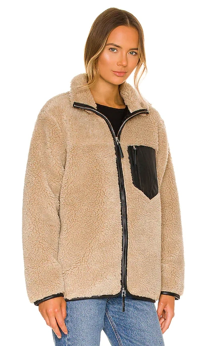 Shop Anine Bing Ryder Faux Fur Jacket In Camel
