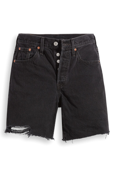 Shop Levi's 501® Mid Thigh Denim Shorts In Lunar Black