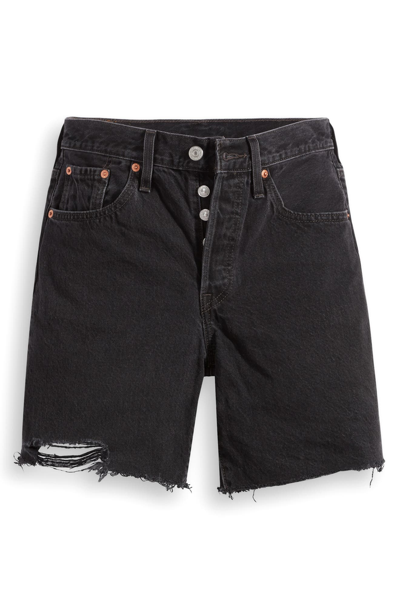 Levi's 501 Original Denim Shorts In Washed Black In Lunar Black