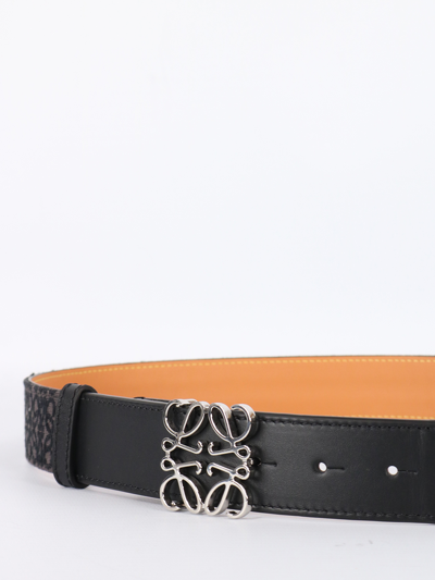 Shop Loewe Anagram Calfskin Belt In Black