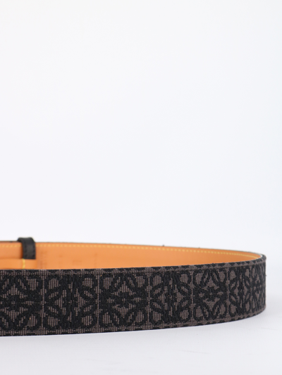 Shop Loewe Anagram Calfskin Belt In Black