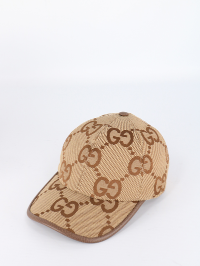 Shop Gucci Maxi Gg Canvas Baseball Hat In Beige