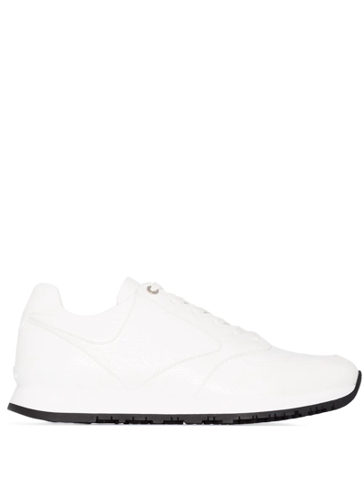 Shop John Lobb Foundry Leather Low-top Sneakers In Weiss