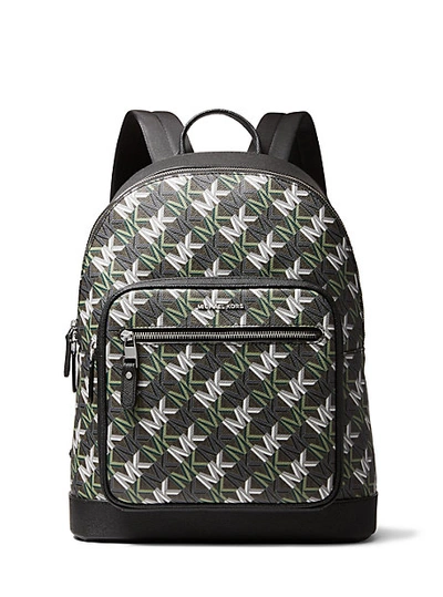 Shop Michael Kors Hudson Graphic Logo Backpack In Green