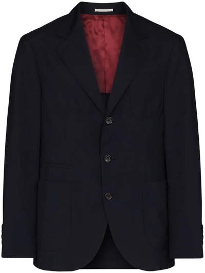 Shop Brunello Cucinelli Single-breasted Suit Jacket In Blau