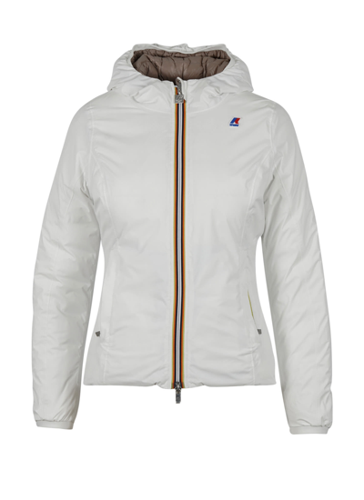 Shop K-way Lily Thermo Plus 2 Double Jacket In White / Beige