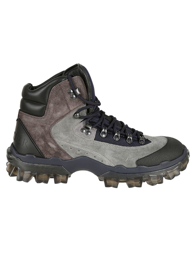 Shop Moncler Herlot Hiking Boots In Dark Grey