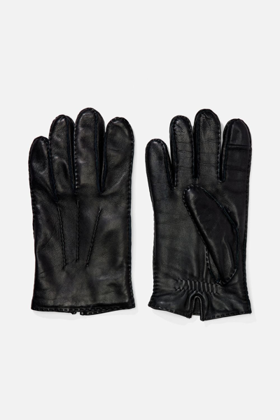 Shop Ami Alexandre Mattiussi Tonal-stitching Glove In Black