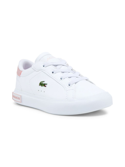 Lacoste Babies' Women's Little Kid's Powercourt Low-top Trainers In White  Pink | ModeSens