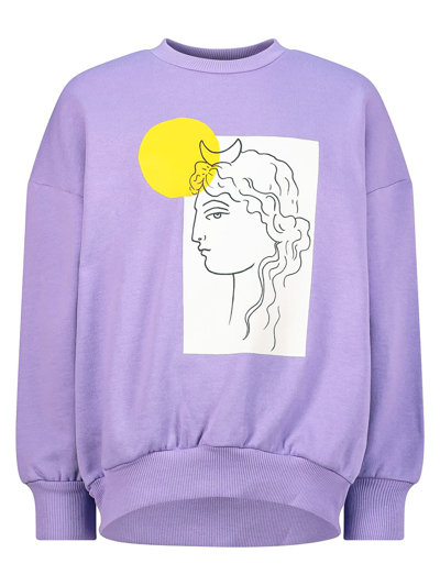 Shop Mini Rodini Kids Sweatshirt For Girls In Purple