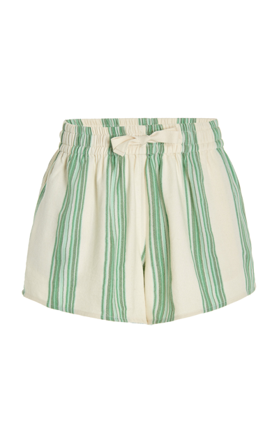 Shop Marrakshi Life Women's Exclusive Striped Cotton Shorts In Green