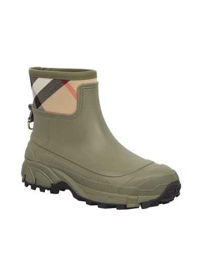 Shop Burberry Rain Boots In Green